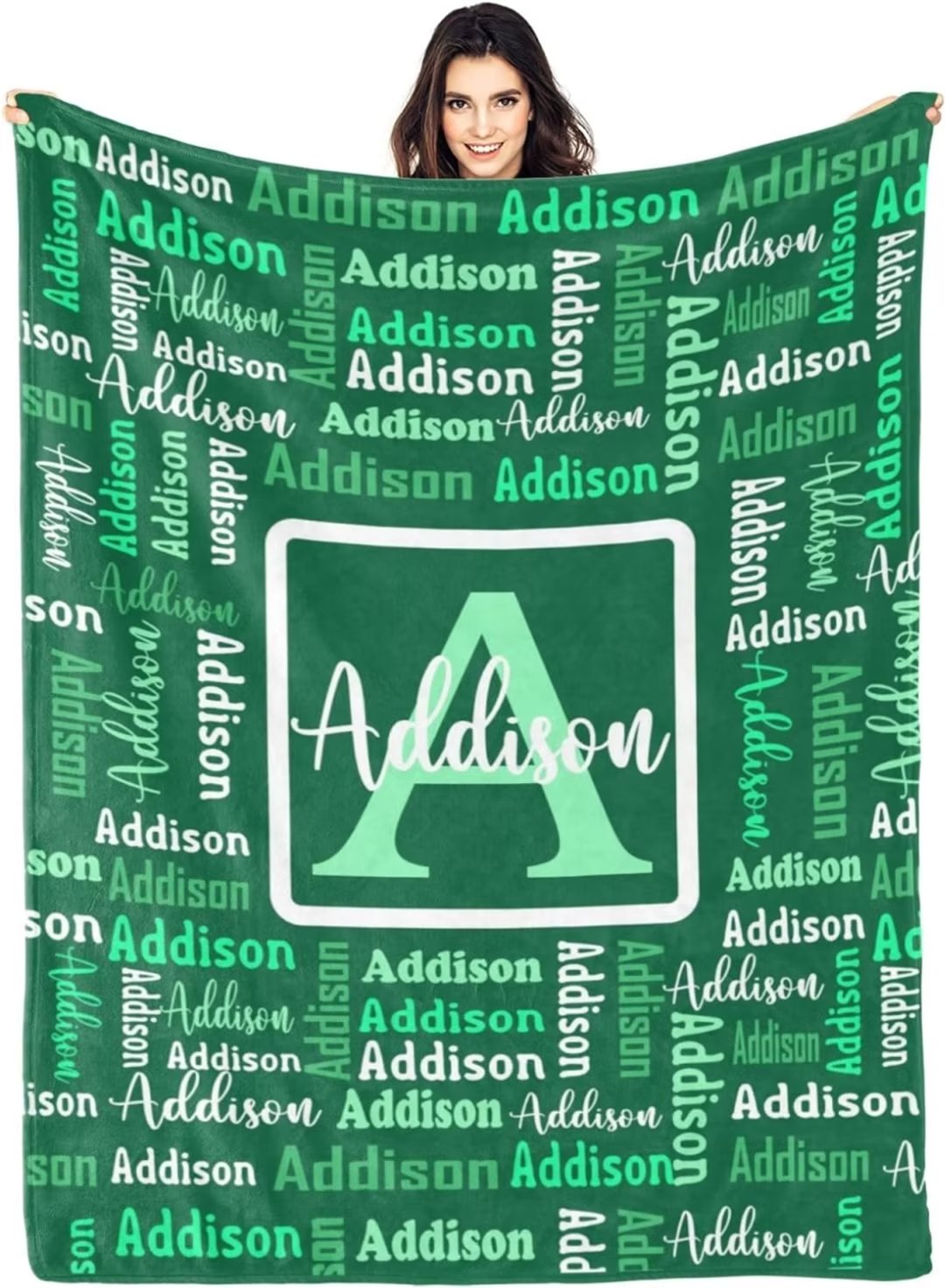 AISENIN Personalized Name Blankets Any Name Printing Blankets Custom