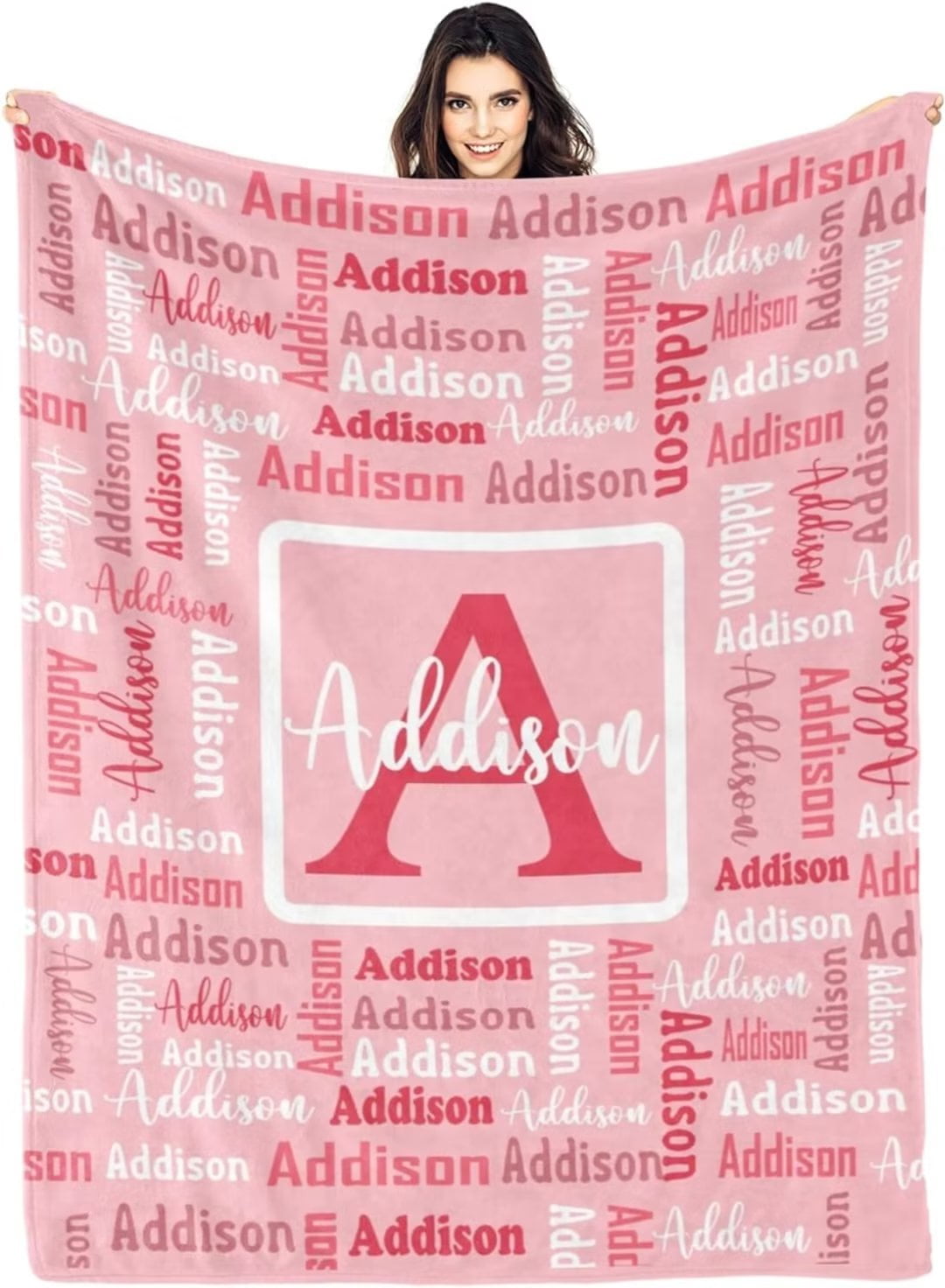 AISENIN Personalized Name Blankets Any Name Printing Blankets Custom