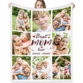 thumbnail image 1 of AISENIN Personalized Photo Blanket for Mom Gift Best Mom Ever Birthday Mother's Day for Grandma Wife Custom Bed Throws with Picture Text Name, 1 of 5