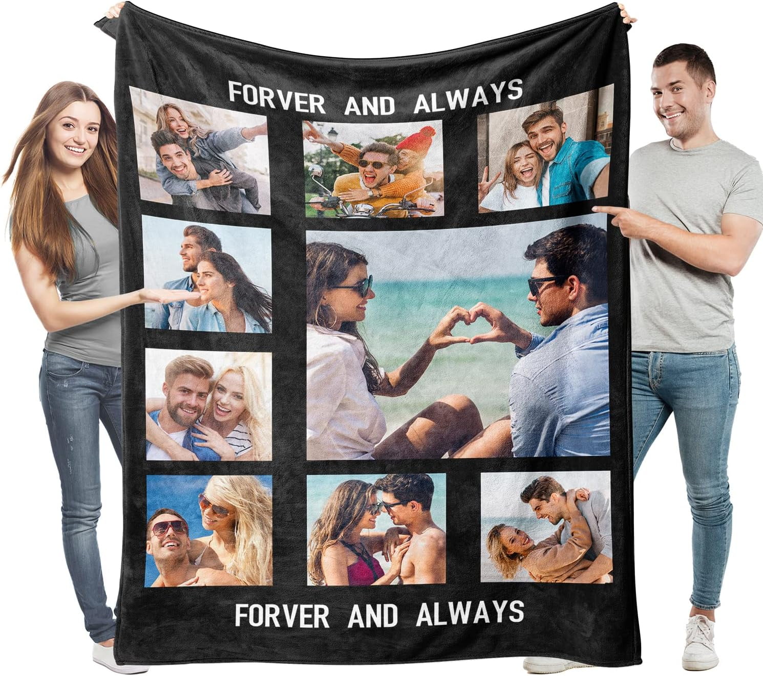 AISENIN Personalized Photo Blankets for Couples Gifts Custom Picture Throw Blanket Customized