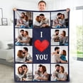 thumbnail image 1 of AISENIN Personalized Picture Blanket I Love You Gifts Customized Couples Gifts for Boyfriend Girlfriend Wife Husband Wedding Anniversary Birthday Gift, 1 of 5