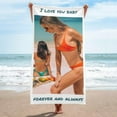 thumbnail image 1 of AISENIN Personalized Picture Towel Custom Towel with 1-4 Photo Collages Beach Towels Printed with Text Image Photo Personalized Gift, 1 of 4