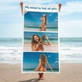 thumbnail image 1 of AISENIN Personalized Picture Towel Custom Towel with 1-4 Photo Collages Beach Towels Printed with Text Image Photo Personalized Gift, 1 of 6