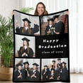 thumbnail image 1 of AISENIN Personalized Throw Blanket with Photos Text Customized Graduation Blanket Custom Throw Blankets with 5 Pictures, 1 of 5