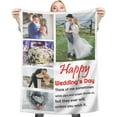 thumbnail image 1 of AISENIN Personalized Throw Blankets with Picture and Text Soft Flannel Blankets Bed Throws Gift for Family Friend Anniversary Present 5 Photos Collage, 1 of 5