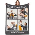 thumbnail image 1 of AISENIN personalized portrait blanket Customized Fathers Day Blankets, Custom Photos Blanket with Picture Collage Text, Birthday Gifts for Dad Men Grandpa, 1 of 6