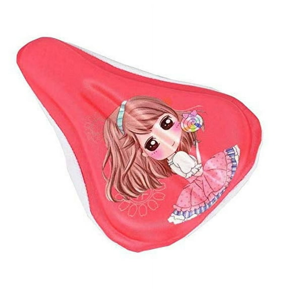 AISHEMI Soft Child Bike Saddle Gel Seat Cushion Pad Breathable Cycling Kids Bicycle Saddle Cover 9"x6" for Most Children Bicycle Tricycle Banlance Bike (Pink)