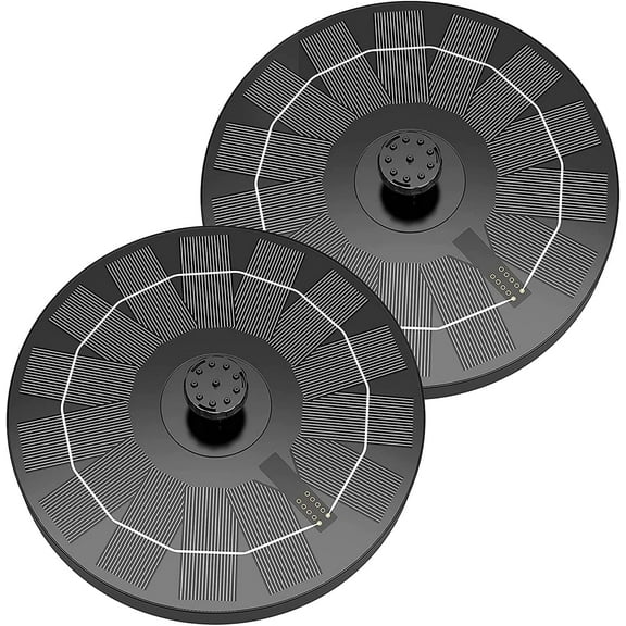 AISITIN 2.5W Solar Bird Bath Fountain Pump, Solar Fountain Pump for Bird Bath with 6 Nozzles, 6.7" Solar Powered Water Fountain Pump for Garden, Ponds, Pool, Fish Tank, Outdoor and Aquarium, 2 Pack