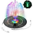 thumbnail image 1 of AISITIN 3.5 W LED Solar Fountain Pump with Lights for birdbath/Pool with 16 DIY nozzles, Solar Fountain with 3000 mAh Battery and 8 Colored LED Lights, Retractable Stand for Outdoor, Garden, Pool, 1 of 11