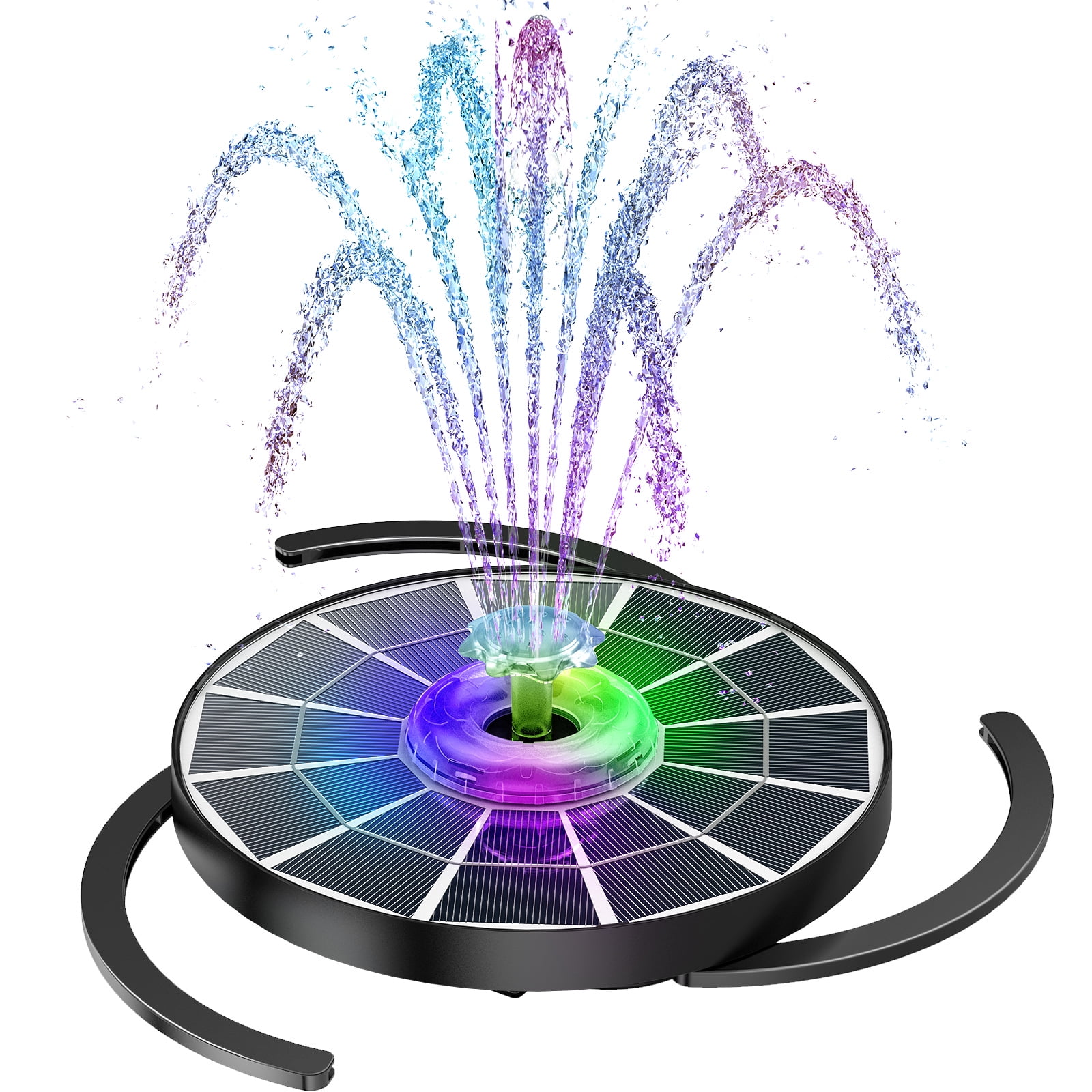 AISITIN 4W Solar Fountain 2024 Upgraded, Solar Fountain Pump with Bracket and 8 Nozzles, Solar Water Fountain for Bird Bath, Garden, Pond and Outdoor