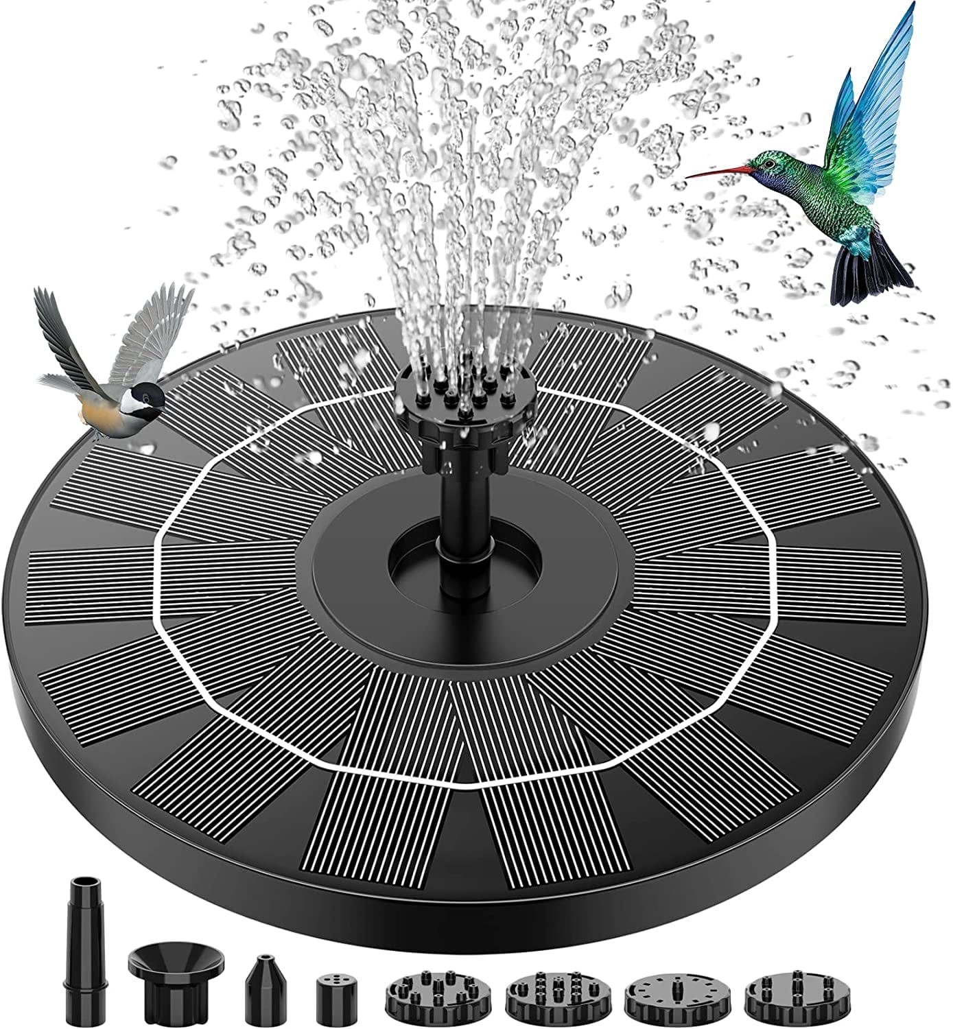 AISITIN Solar Fountain Pump, Energy Efficient, 3.5W Solar Panel, 6 Nozzles