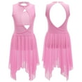 thumbnail image 1 of AISLOR Kids Girls Lyrical Ballet Leotard Dress Cut Out Front Backless Mesh Tulle Skirt Dancewear Pink 14, 1 of 7