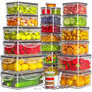 AISOON 40-Piece Food Storage Container Set with Lids, BPA-Free Leakproof Meal Prep Containers, Microwave, Freezer & Dishwasher Safe
