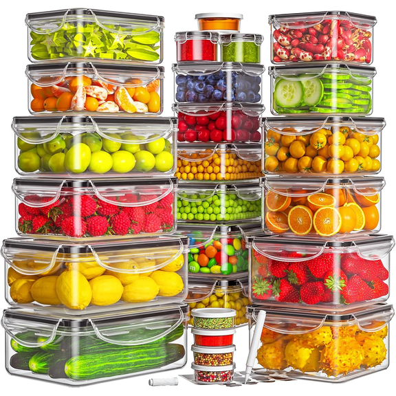 AISOON 40-Piece Food Storage Container Set with Lids, BPA-Free Leakproof Meal Prep Containers, Microwave, Freezer & Dishwasher Safe