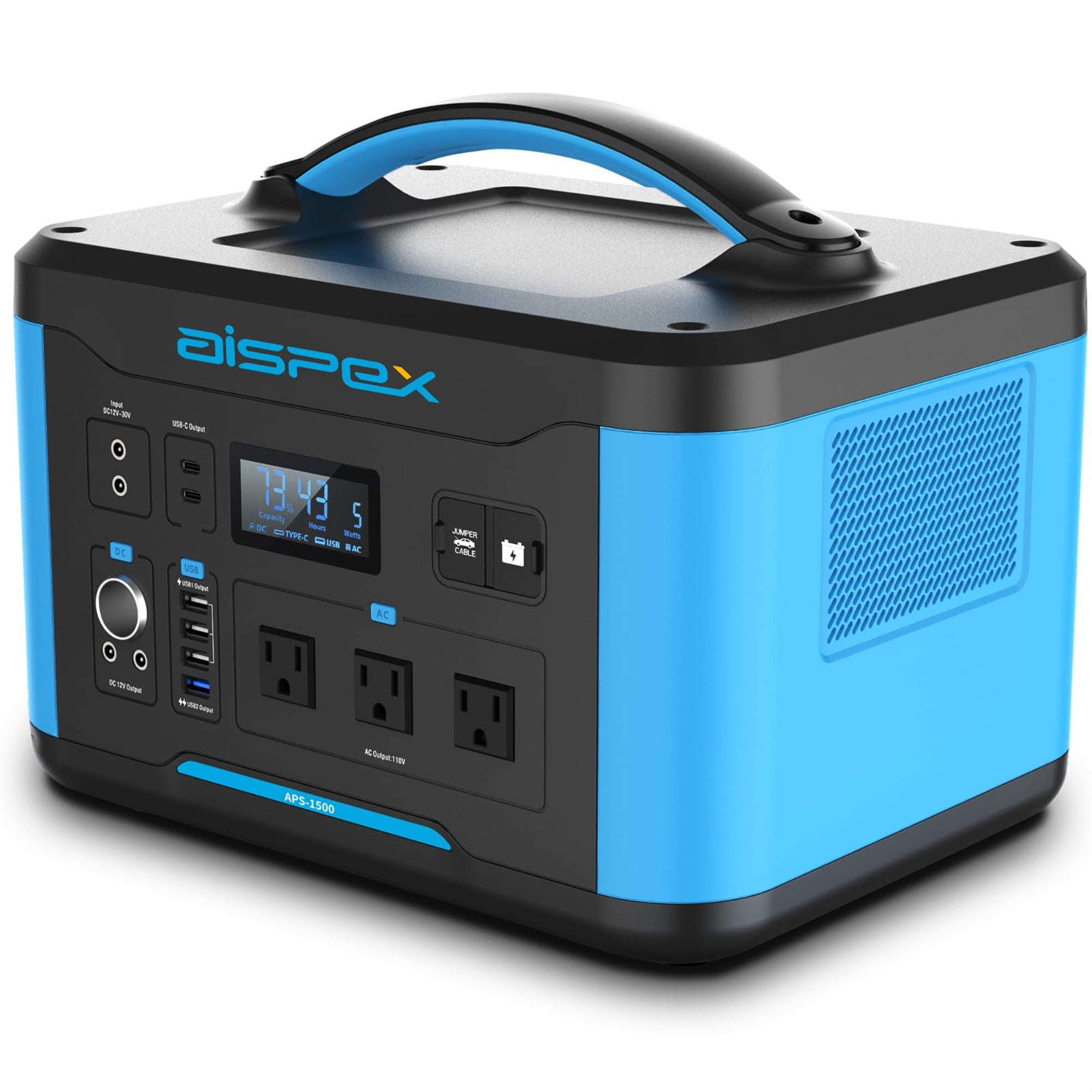AISPEX Portable Power Station 1500W, 1408Wh Solar Battery Backup ... - Home Battery Backup Generators For Lights