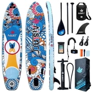 AISUNSS Inflatable Stand up Paddle Board, 11ft Fishing Paddle Boards with Premium SUP Accessories
