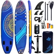 AISUNSS Inflatable Stand-Up Paddle Board Wide SUP with Full Accessories, Anti-Slip EVA Deck, Paddleboard for Yoga/Surfing/Fishing & More, for Youth & Adults