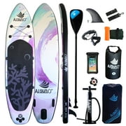 AISUNSS Inflatable Stand up Paddle Board 11ft with Premium SUP Accessories Purple Paddle Board