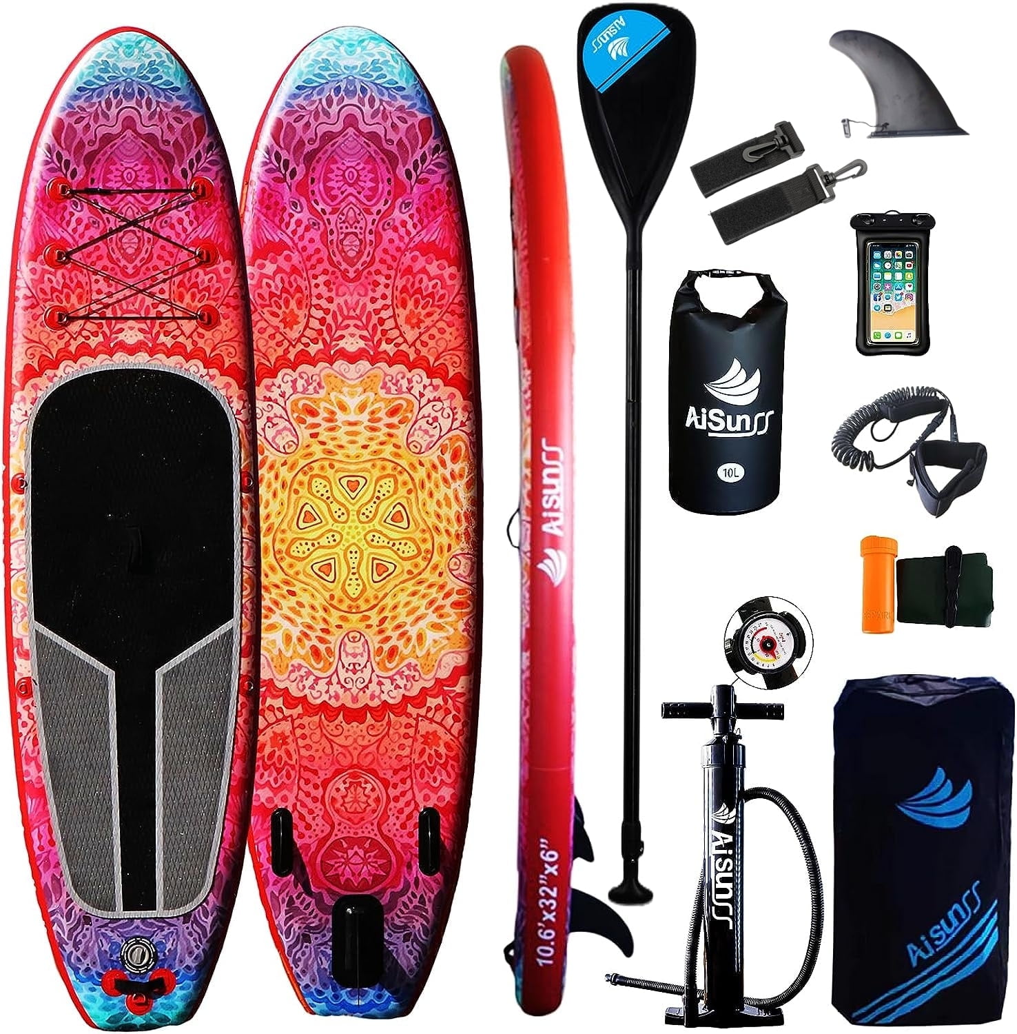 AISUNSS 10.6ft Inflatable Stand up Paddle Board wi