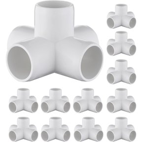 AISUO 12-Pack 5 Way PVC Fittings, 3/4 Inch Furniture Grade Pipe Connector Elbow, DIY PVC Joint for Shelves, Greenhouse, Support Frame Structures