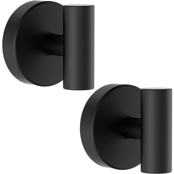 AISUO 2 Pack Black Suction Cup Shower Hooks, Removable Waterproof Rustproof Wall Hanging Hooks for Towel Robe Loofah on Glass Looking-glassTile Bathroom