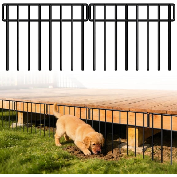 AISUO 30Ft(L)×13In(H) Garden Animal Barrier Fence, 21 Pack Rustproof Metal No Dig Fencing Panels, Outdoor Patio Yard Barrier to Block Dogs and Rabbits