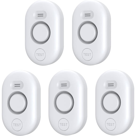 AISUO 5 Pack Water Leak Detectors for Home, 100dB Water Sensor Alarm, Flood Leakage Detection Devices, Drip Alert for Pipe, Drain, Sink, Bathroom, Kitchen, Basement, Laundry Room