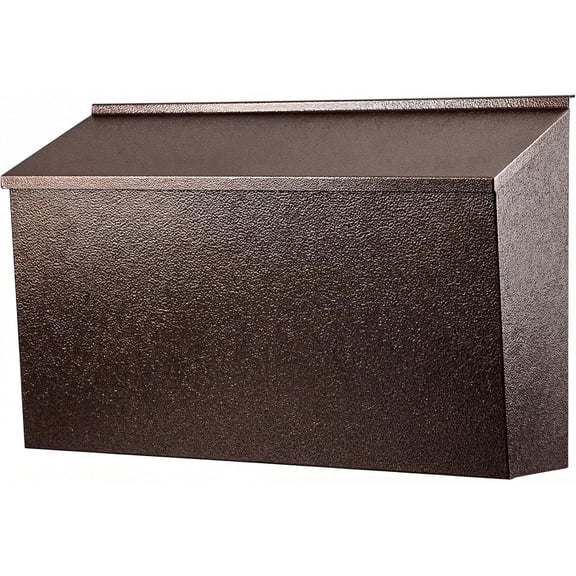 AISUO Wall-Mount Mailbox, Large Capacity Mail Box, Galvanized Steel Rust-Proof Metal Post Box, Mailboxes for Outside,15.7"x9.9"x4.9" Bronze