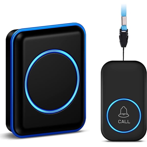 AISUO Wireless Caregiver Pager, Emergency Call Button for Elderly, 1000+ Feet Transmission Range, IP55 Waterproof Senior Alert Calling System for Patient and Disabled Home Care