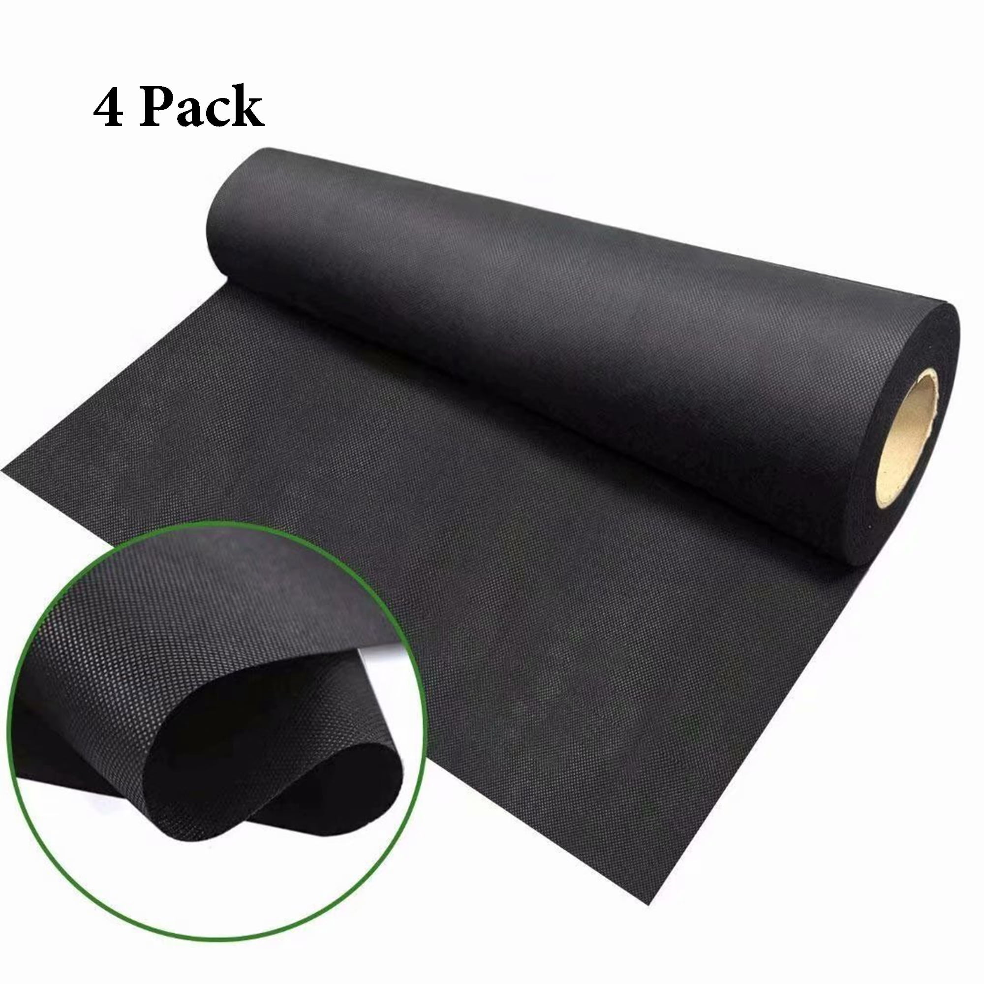 AISWORD 3x100 ft Landscape Fabric Weed Barrier,Non-Woven Garden Weed Block Ground Cover Mat,Permeable Gardening Cloth for Landscaping & Flower Beds,4 Pack
