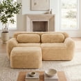thumbnail image 1 of AISWORD 40" 2-Seat L-Shaped Modular Sectional with 1 Ottoman, Anti-Slip Deep Seat Cloud Sofa, Ready to Use Premium Plush Fabric Boneless Sofa with 32D High-Density Foam&Anti-Slip Bottom, 1 of 9