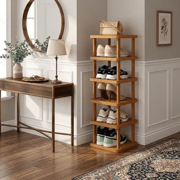 AISWORD 6-Tier Modern Bamboo Shoe Rack,Space-Saving Vertical Shoe ...