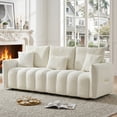 thumbnail image 1 of AISWORD Modern Sofa Couch, Comfy Deep Seat Teddy Cloud Sofa, Upholstered 3-Seater Boucle Couch with Pillows, Beige, 1 of 8
