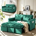 thumbnail image 1 of AISWORD Convertible Sofa Bed, 3 in 1 Pull Out Sleeper Loveseat Couch with Storage, Green, 1 of 6