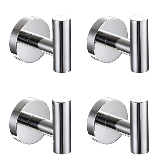 AITINKAN Bathroom Robe Hook Round Towel Hook in 304 Stainless Steel Chrome-4 pack Stainless Steel Finish, Chrome Finish