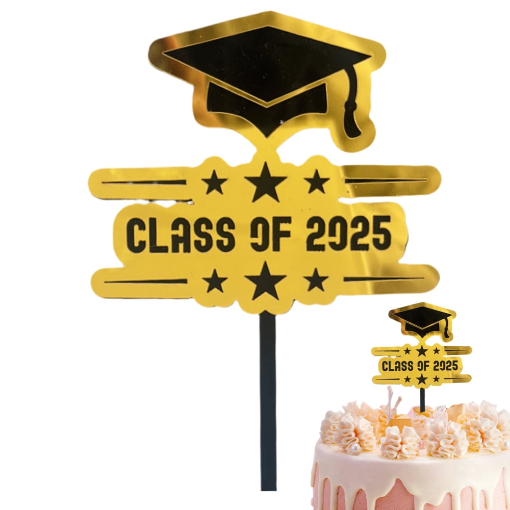 Photo Booth Topper AITOCO 2025 Cupcake Toppers Acrylic Grad Cupcake Toppers 2025 Black and ...