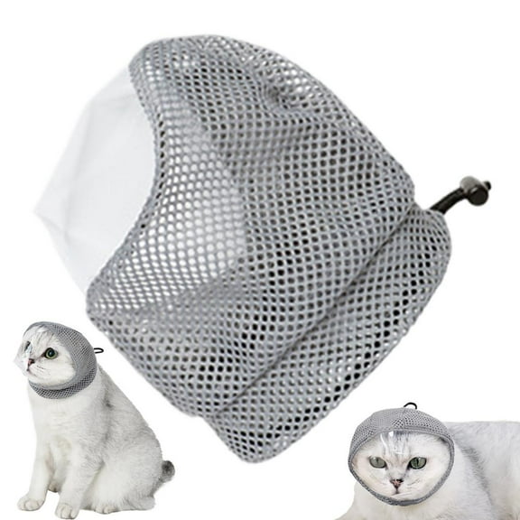 AITOCO Cat Helmet For Grooming Anti-Bite Breathable Kitten Face Protection Adjustable Pet Grooming Muzzle Anti Scratch Cat Grooming Restraint Bags For Prevent Cats From Biting usual