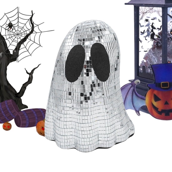 AITOCO Disco Ghost Decor Tabletop Halloween Centerpiece Ghost Sign Glitter Decoration Ornaments for Home Table Mantle Fireplace Desk Indoor Tiered Tray Halloween unusual