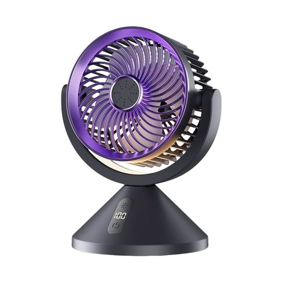AITOCO Electric Circulation Fan USB Charging Electric Air Circulator Fan LED Night Light Digital Display Tabletop Equipment for Bedroom Classroom Working Bedside Dorm fun