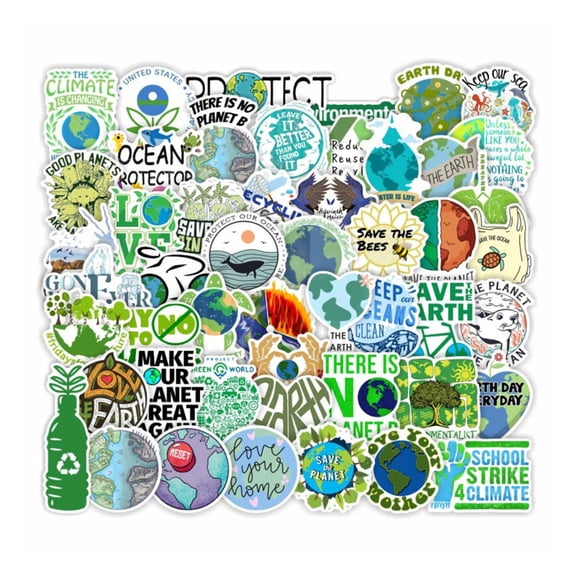 AITOCO Environmental Protection Stickers 50pcs Fadeless Water Resistant Nature Protection Stickers Adults Attitude Decals for Skateboards Notebooks Laptops Water Bottles Desks Water Mug