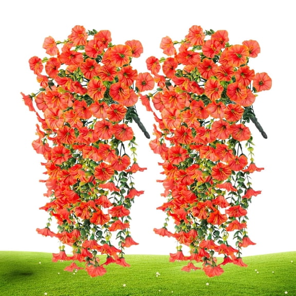 AITOCO Faux Petunias for Outdoor Planter Everlasting Artificial Petunias Decor Everlasting Weatherproof 2 Pieces Flowers Plants for Patio Window Box Walkway Porch Pot Garden Planter Vase sturdy