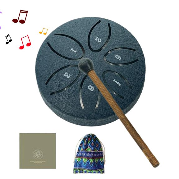 AITOCO Garden Rain Drum 3 Inch 6 Notes Steel Tongue Music Rain Drum Sound Healing Music Instrument for Beginner Kids Musician Yoga Class School Home Decoration Backyard Lawn