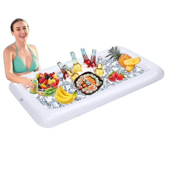 AITOCO Inflatable Serving Tray Floating Pool Bar Tray for Iced Food Summer Pool Party Accessories Pool Buffet for Beach Wedding to Serve Drinks Food Beverage Salads smart