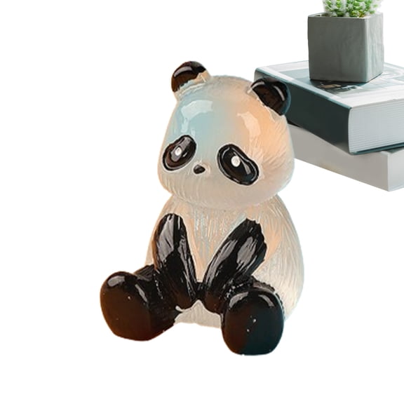 AITOCO Mini Pandas Figurines Animal Figures Portable Glow in The Dark Panda Figurines Exquisite Hand-Painted for Family Friends Colleagues