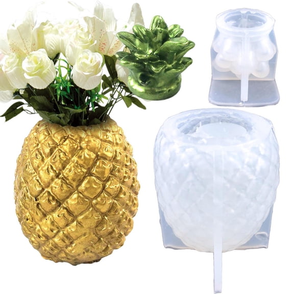 AITOCO Pineapple Flower Pot Mold Pineapple Jewelry Trinket Container Mould Pineapple Shaped Vase Pen Holder Bottle Jar for Jewelry Ornaments Trinket Container