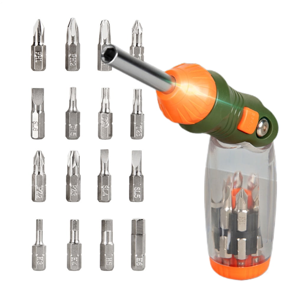 AITOCO Ratcheting Screwdriver Portable Screw Driver 16-in-1 Compact ...