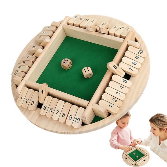 AITOCO Shut the Box Board Game 2-4 Players Dice Games Wooden Amusing Addition Game Close the Box Board Games for Birthday Parties Pub Family Gatherings