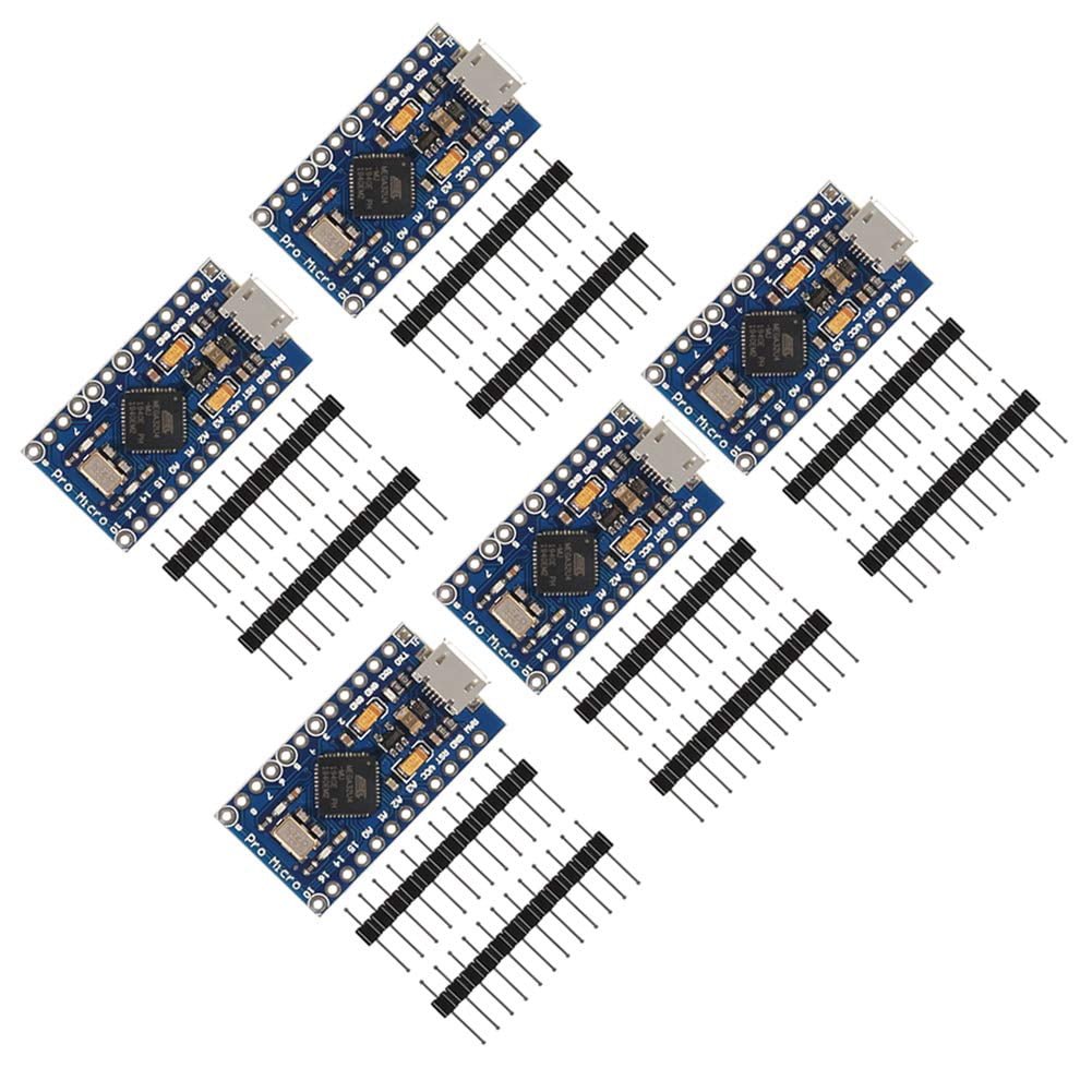 AITRIP 5 PCS Pro RRF12 Micro ATmega32U4 5V/16MHz Module Board with 2 ...