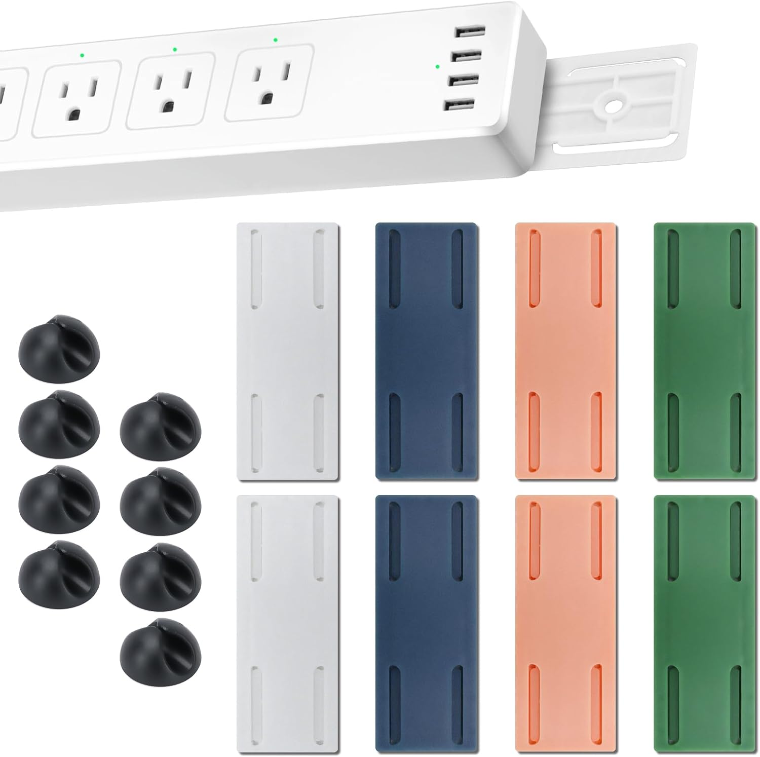 AIUWIZO 8Pack SelfAdhesive Power Outlet,Adhesive Outlet Holder, Plug