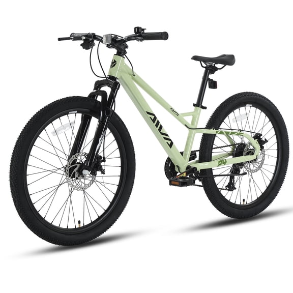 AIVA 24 Inch Mountain Bike, Aluminum Alloy Frame 7-Speed Mechanical Disc Bicycle for Teens